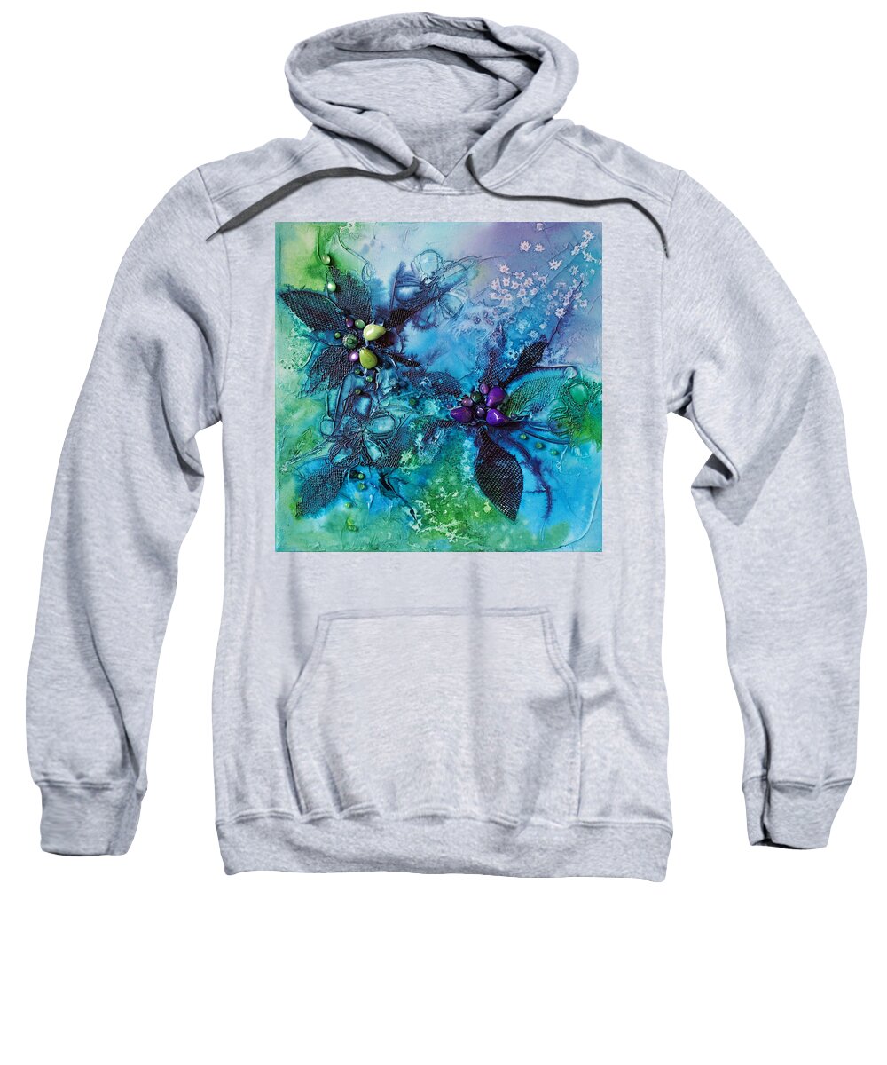 Moonlight Sweatshirt featuring the painting Moonlit Moment by Jo Smoley