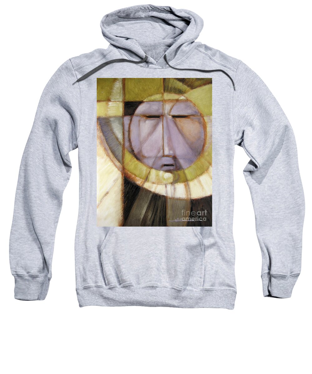 Mask Sweatshirt featuring the painting Moonmask by Randy Wollenmann