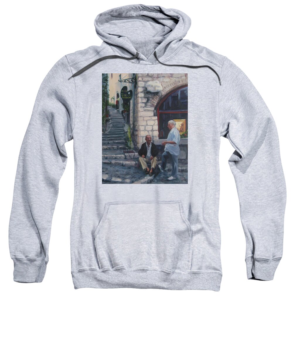 Figurative Sweatshirt featuring the painting Morning Break by Connie Schaertl