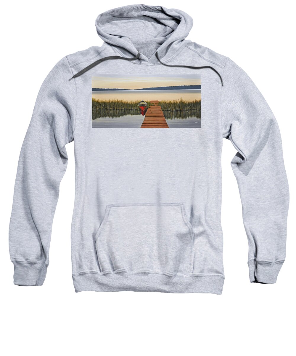 Mcmichael Paintings 2014 Sweatshirt featuring the painting Morning has Broken by Kenneth M Kirsch