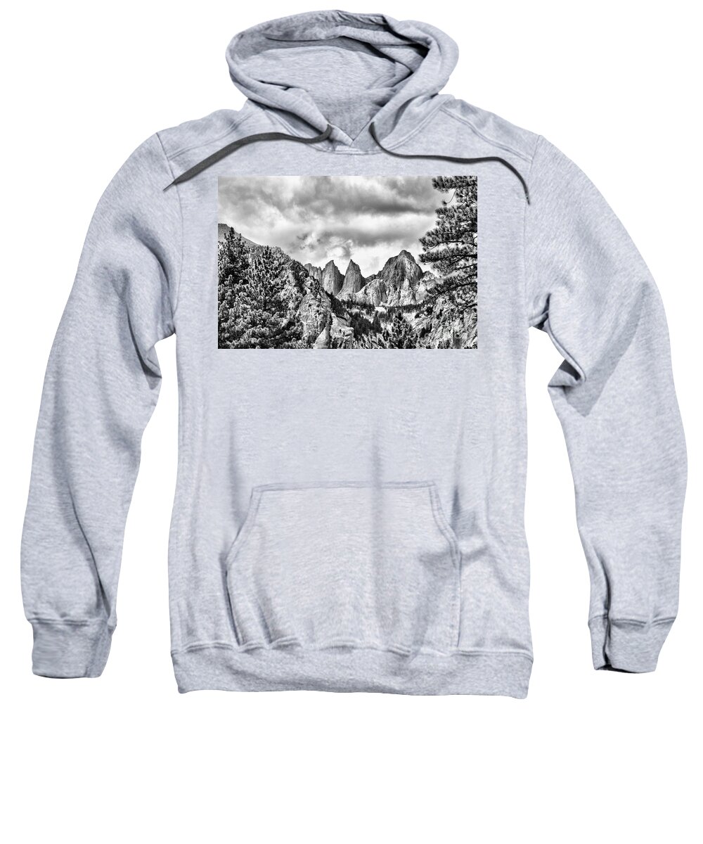 Monochrome Sweatshirt featuring the photograph Mt. Whitney by Peggy Hughes