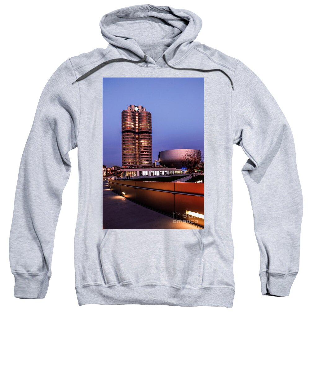 Architecture Sweatshirt featuring the photograph munich - BMW office - vintage by Hannes Cmarits
