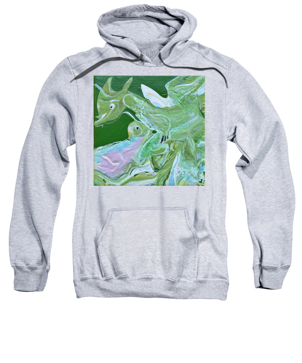 Dragon Sweatshirt featuring the painting My Pet Dragon by Donna Blackhall