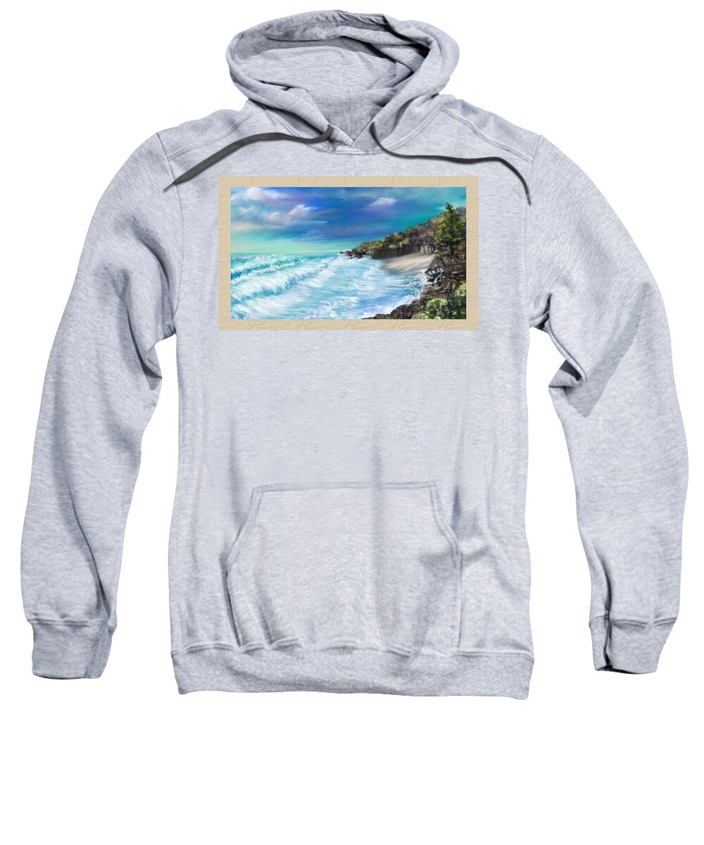 Ocean Sweatshirt featuring the painting My Private Ocean by Susan Kinney