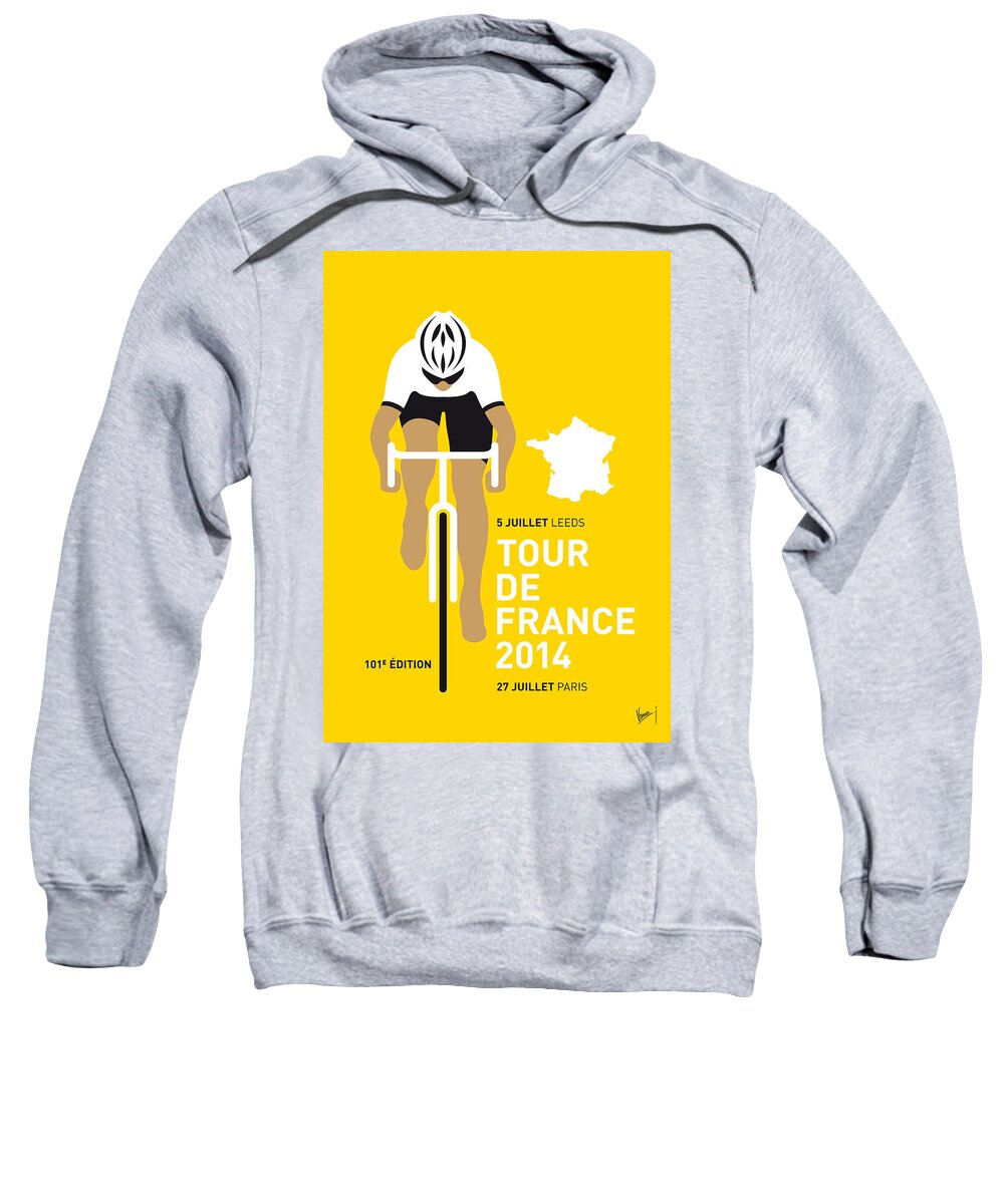 Minimal Sweatshirt featuring the digital art My Tour De France Minimal Poster 2014 by Chungkong Art