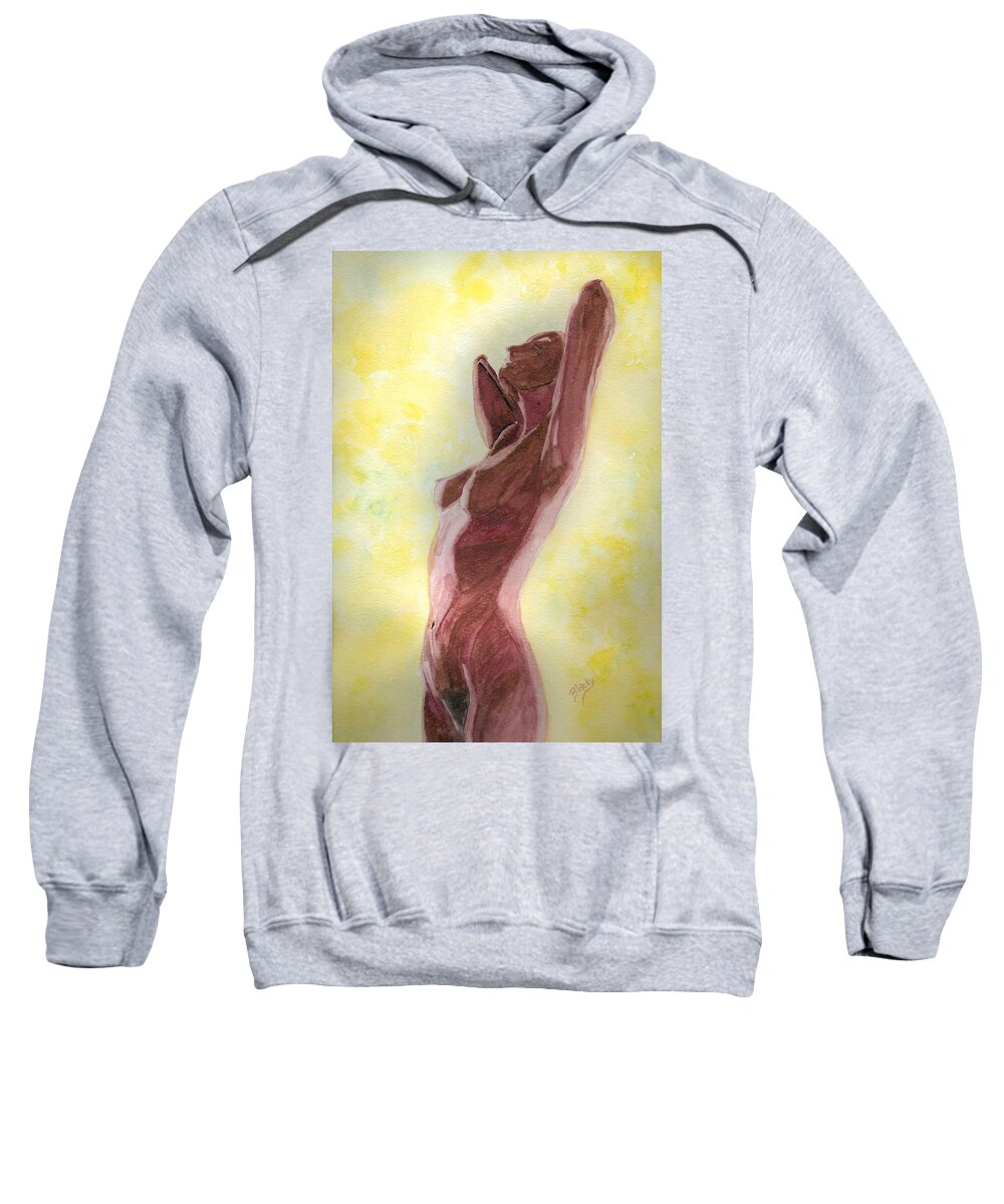 Woman Sweatshirt featuring the painting Mysterious Woman by Donna Blackhall