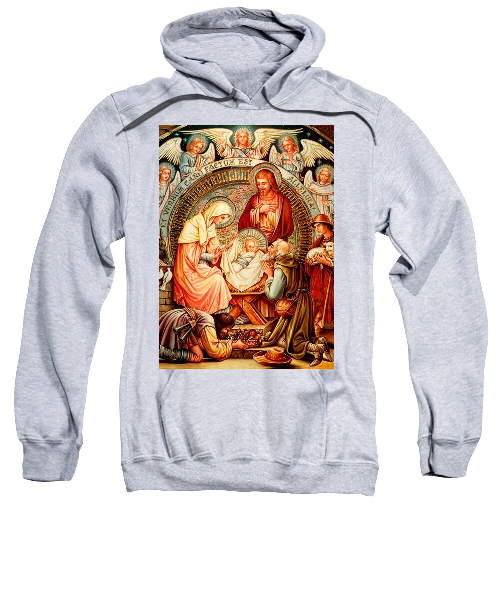 Nativity Sweatshirt featuring the photograph Nativity and Angels by Munir Alawi