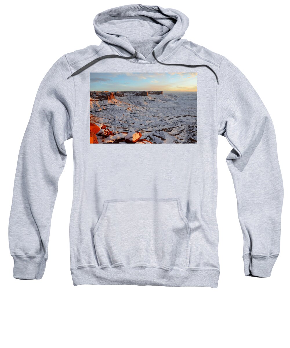 Canyonlands Sweatshirt featuring the photograph New Years Eve Sunset at Island in the Sky by Tranquil Light Photography