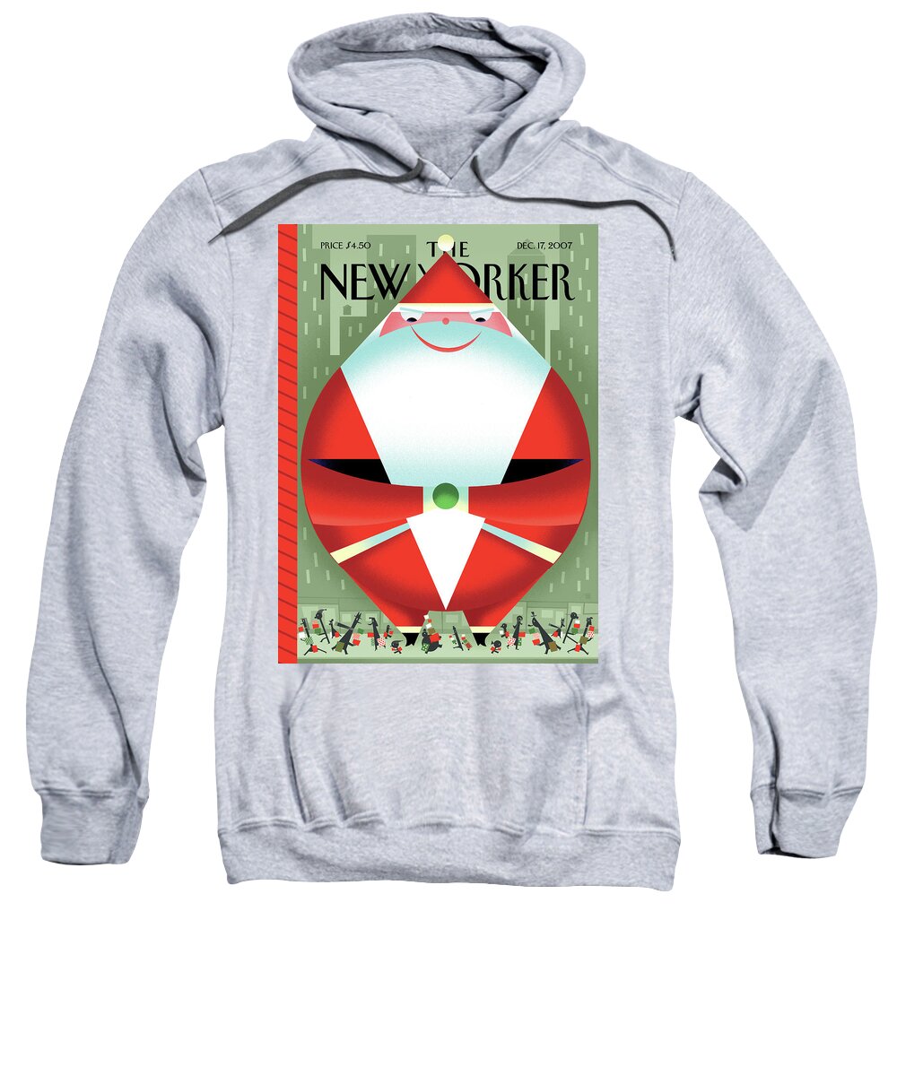 Santa Claus Sweatshirt featuring the painting Santa's Little Schleppers by Bob Staake