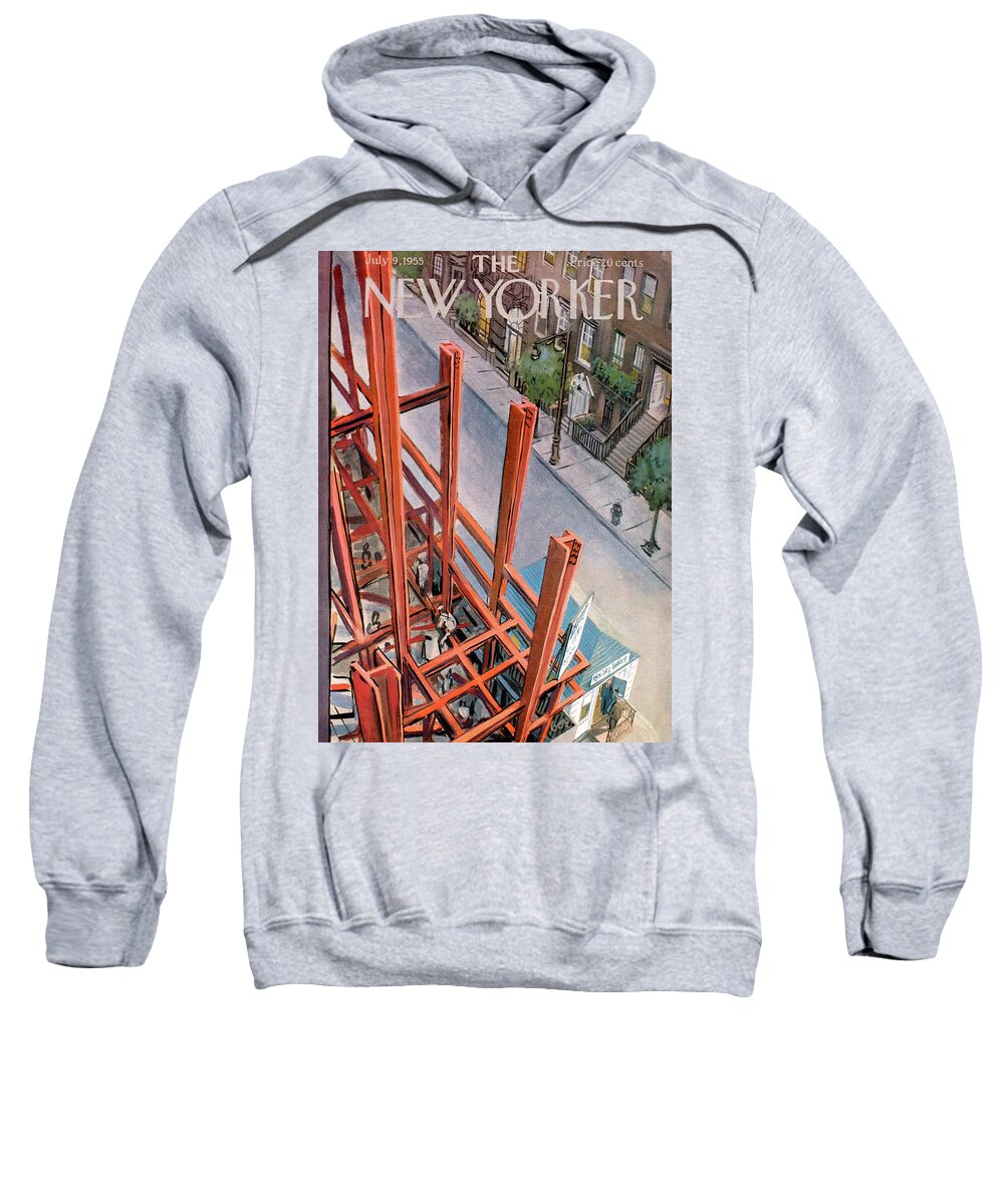 Urban Sweatshirt featuring the painting New Yorker July 9th, 1955 by Arthur Getz