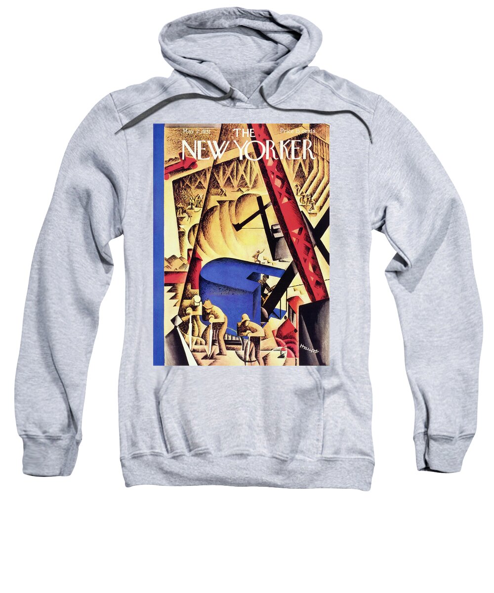 Illustration Sweatshirt featuring the painting New Yorker May 2 1931 by Theodore G Haupt