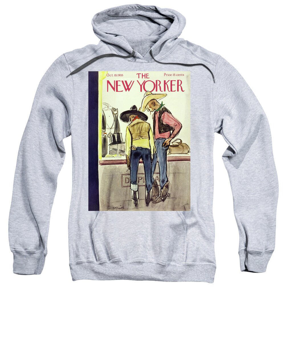 Madison Square Garden Sweatshirt featuring the painting New Yorker October 19 1935 by William Crawford Galbraith
