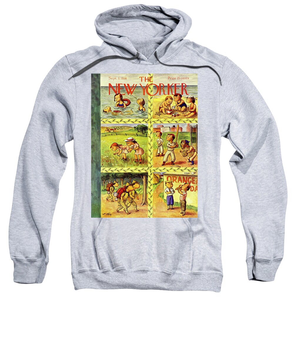 Children Sweatshirt featuring the painting New Yorker September 3 1938 by William Steig