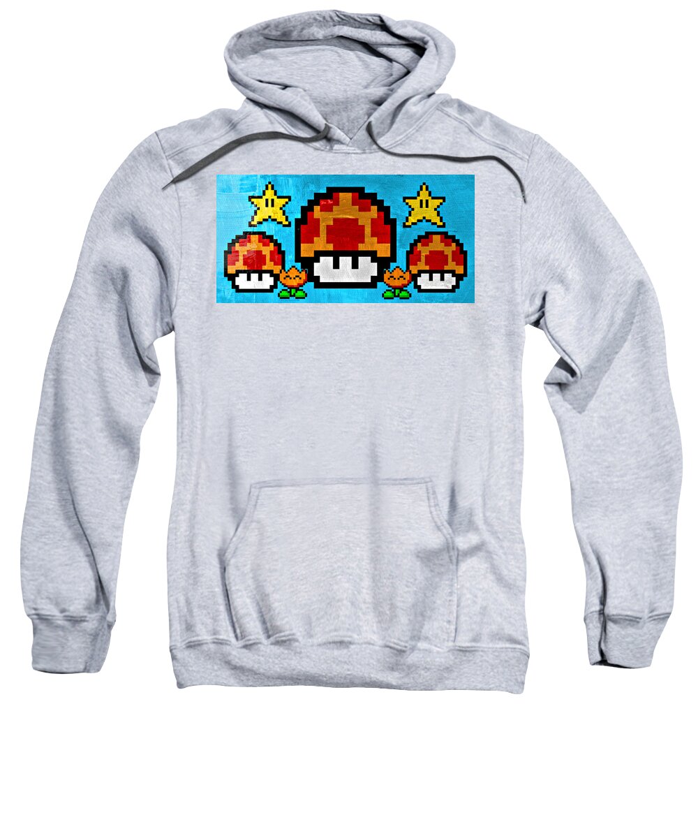 Vintage Nintendo Sweatshirt featuring the painting Nintendo Dreams by Ally White