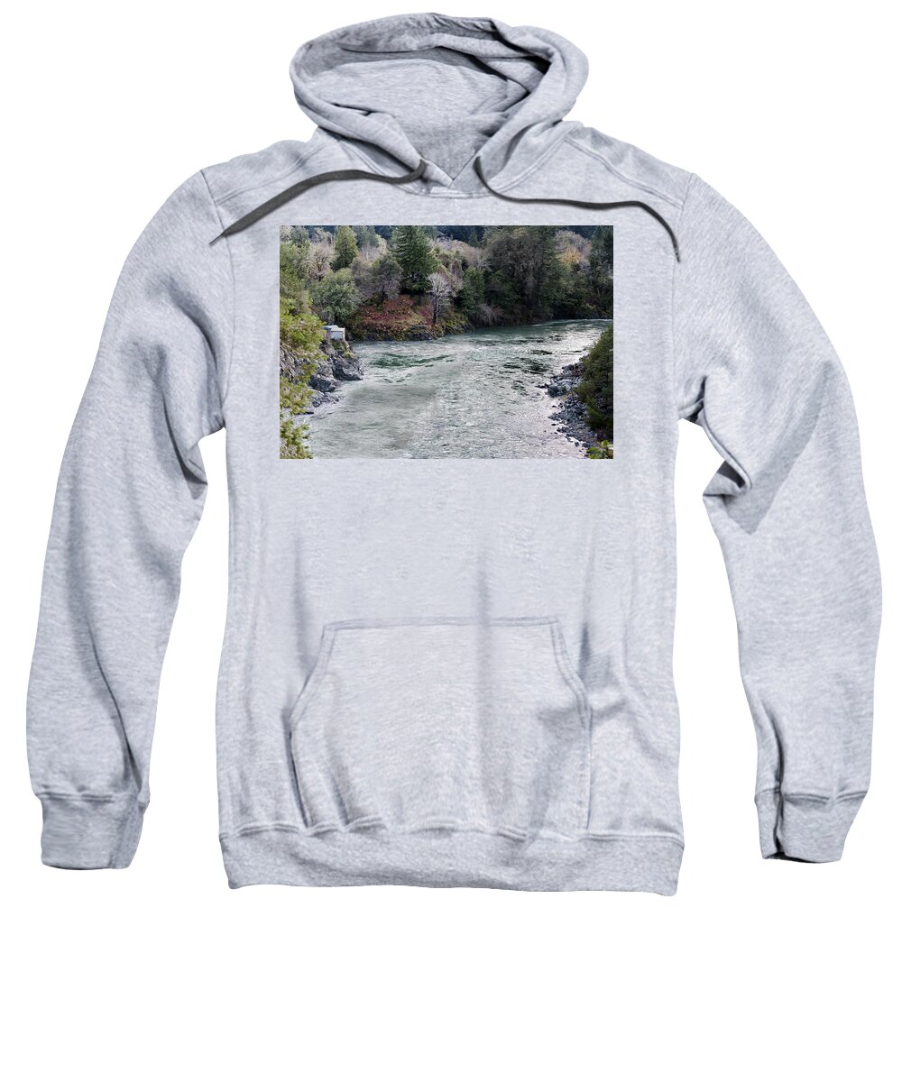 River Sweatshirt featuring the photograph North and Middle Fork of Smith River 2 by Betty Depee