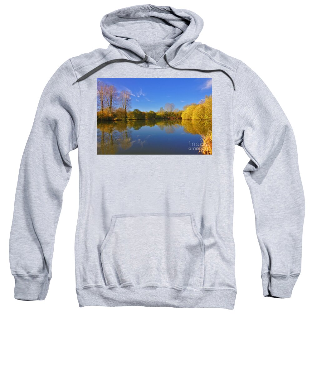 St James Lake Sweatshirt featuring the photograph November Lake 1 by Jeremy Hayden