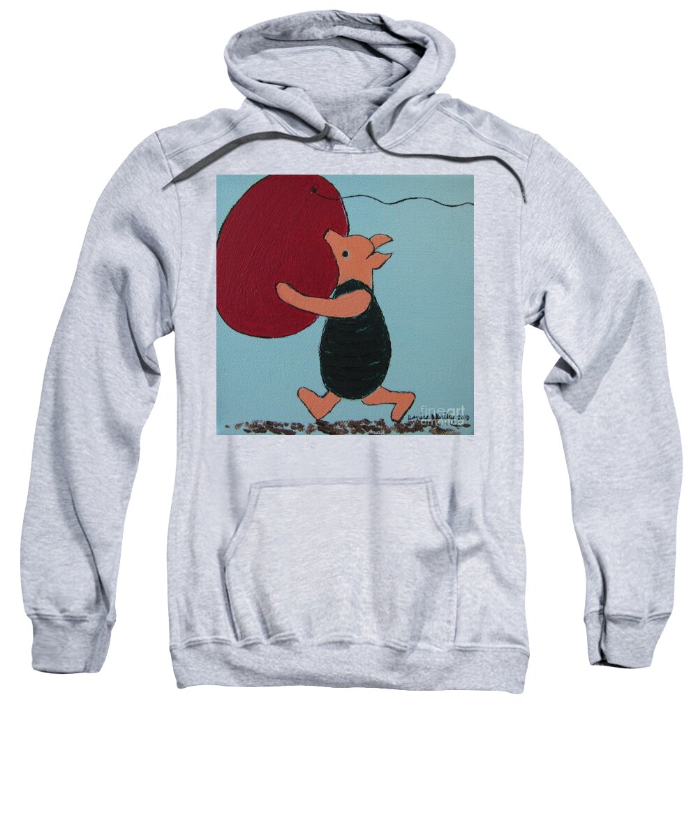 Piglet Sweatshirt featuring the painting Oh Dear Dear by Denise Railey