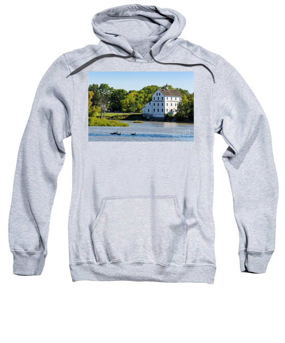 Old Sweatshirt featuring the photograph Old Mill on Grand River in Caledonia in Ontario by Les Palenik