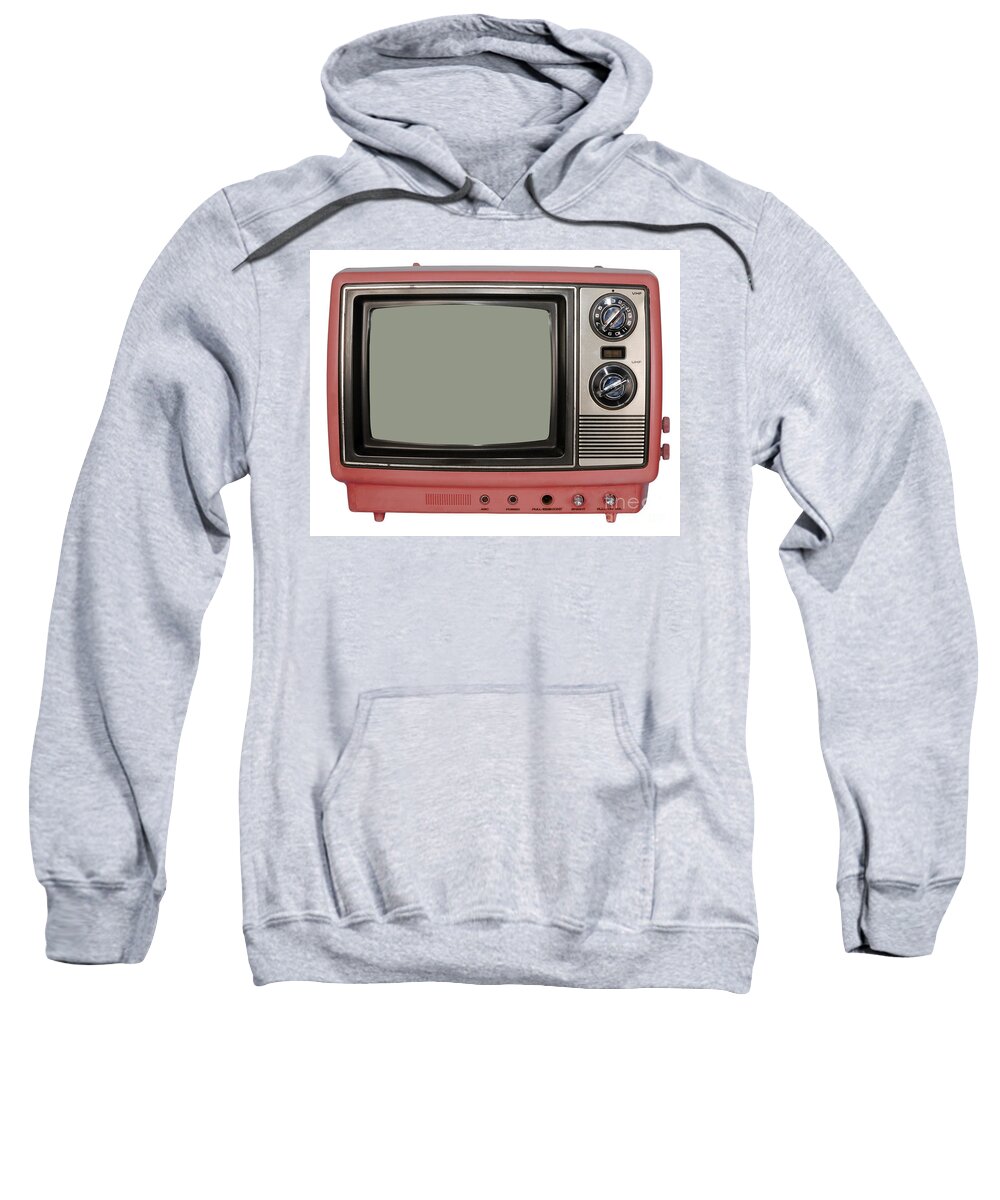 Pink Sweatshirt featuring the photograph Vintage TV set by Les Palenik