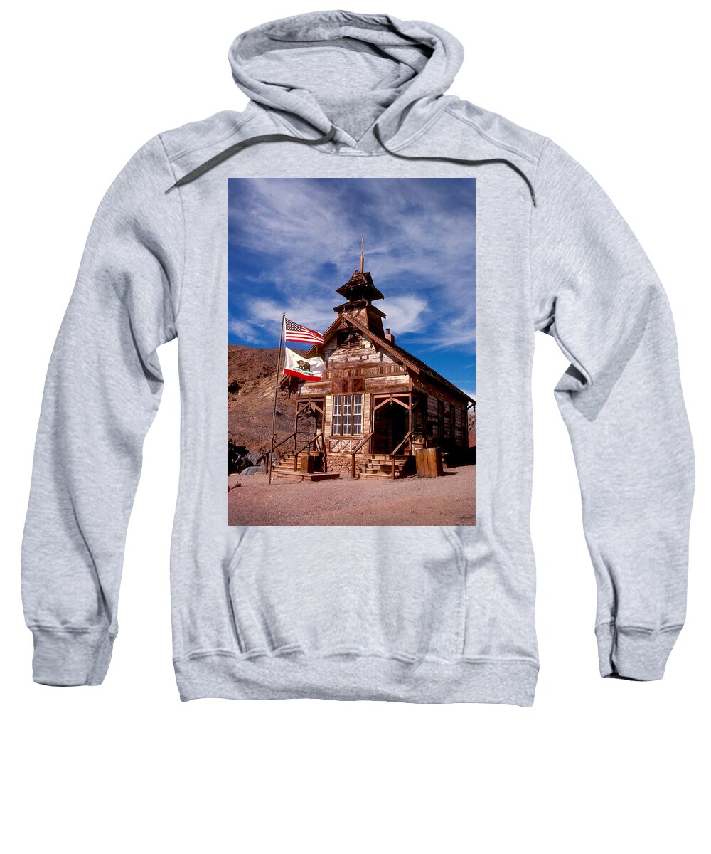 Calico Sweatshirt featuring the photograph Old West School Days by Paul W Faust - Impressions of Light