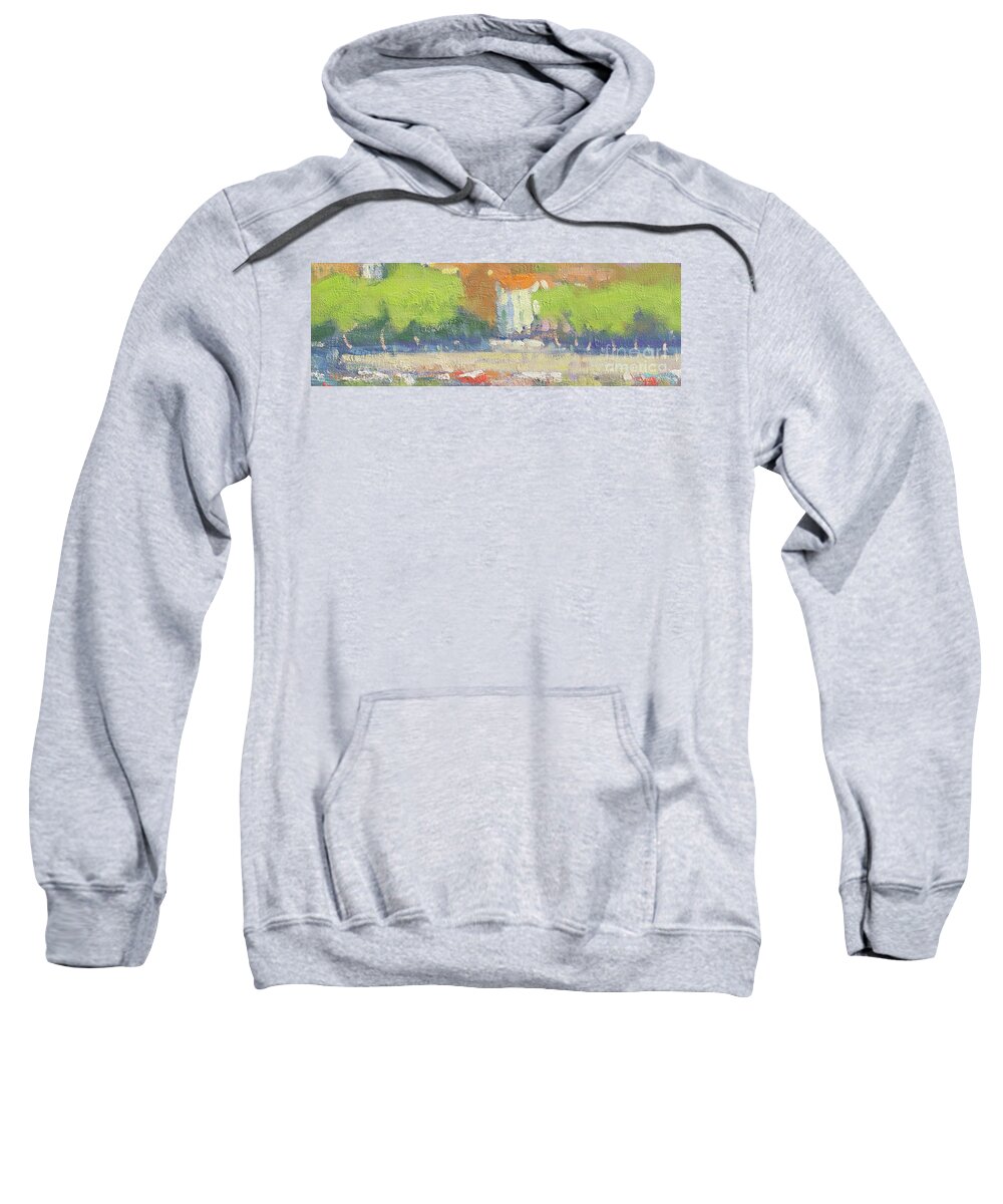 Lenno Sweatshirt featuring the painting Along The Lake by Jerry Fresia