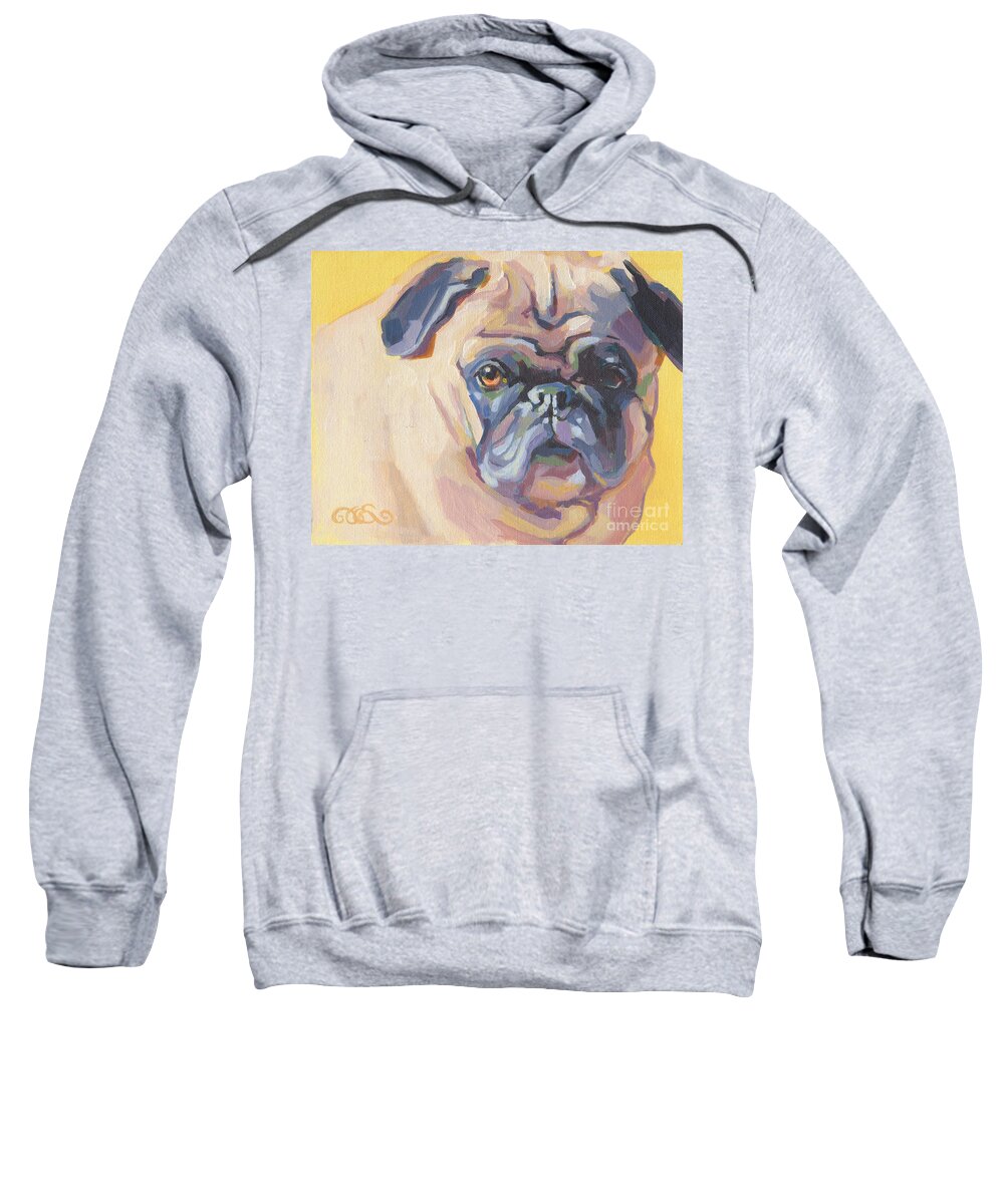 Pet Portrait Sweatshirt featuring the painting Paco Pug by Kimberly Santini