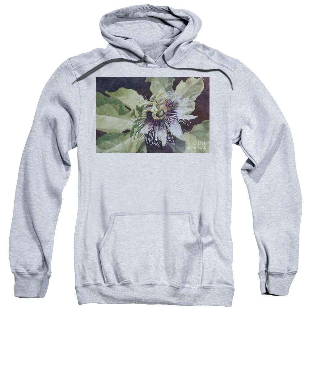 Flower Sweatshirt featuring the painting Panama Passion by Jan Lawnikanis