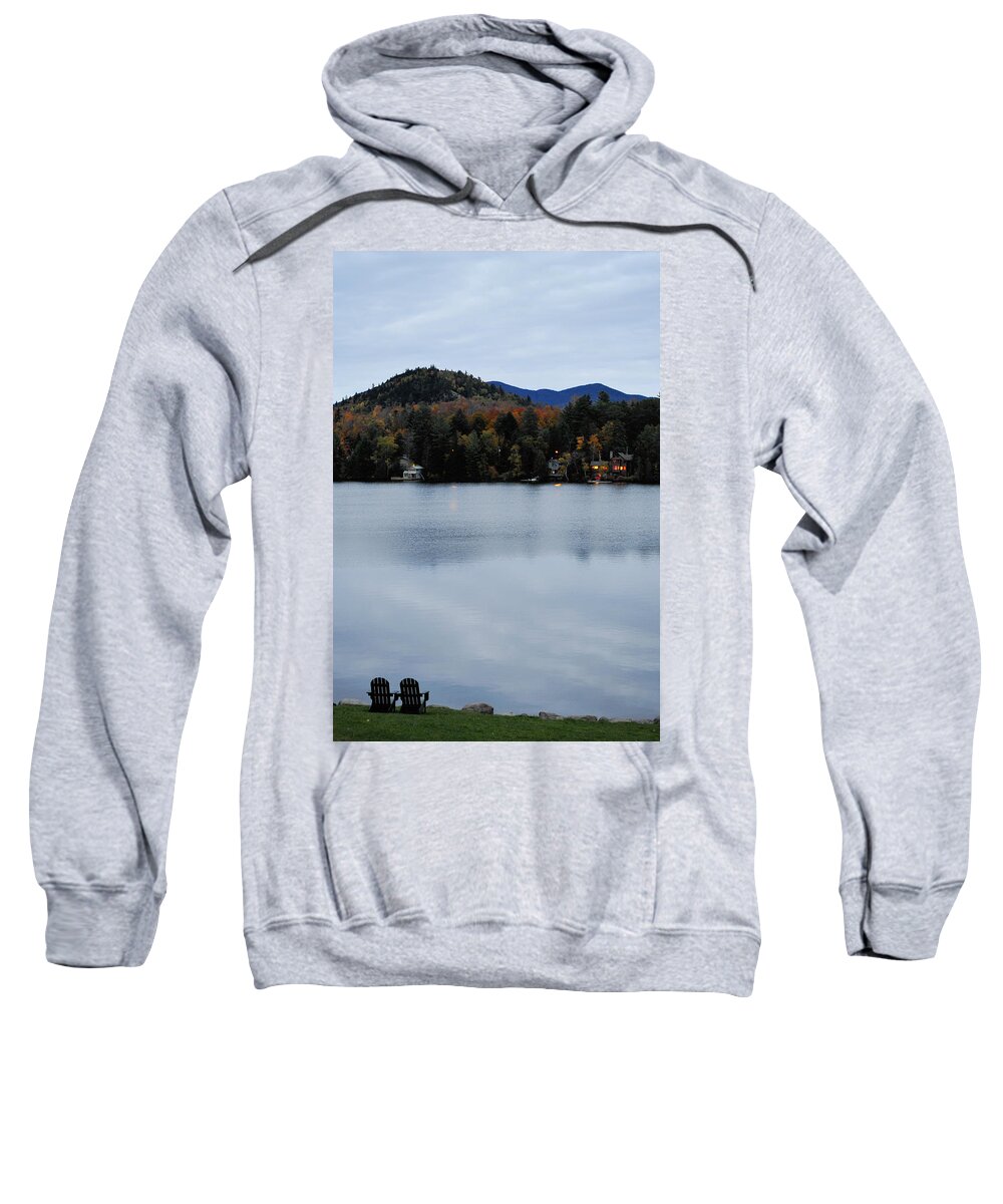 Lake Placid Sweatshirt featuring the photograph Peaceful Evening at the Lake by Terry DeLuco