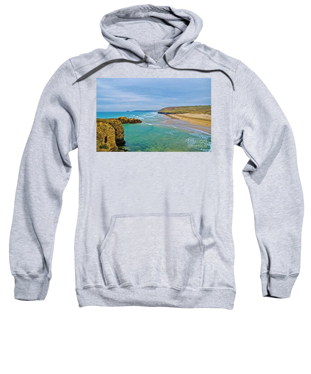 Perranporth Beach Sweatshirt featuring the photograph Perranporth Beach by Chris Thaxter