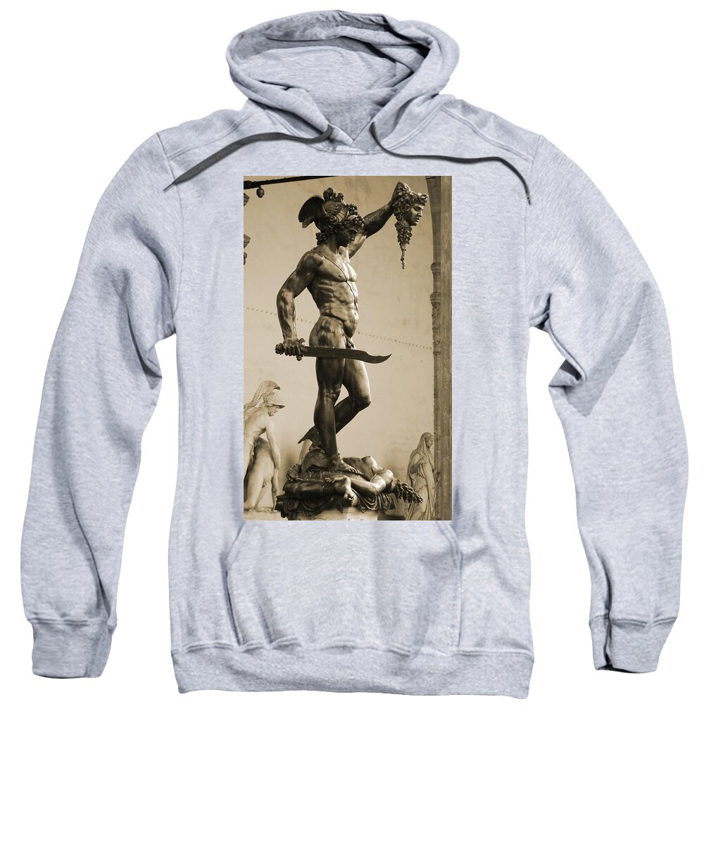 Perseus With The Head Of Medusa Sweatshirt featuring the photograph Perseus With the Head of Medusa by Zinvolle Art