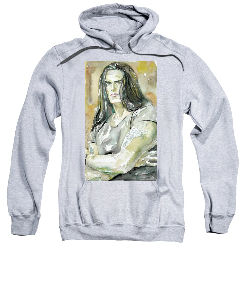 Peter Sweatshirt featuring the painting Peter Steele Portrait.2 by Fabrizio Cassetta