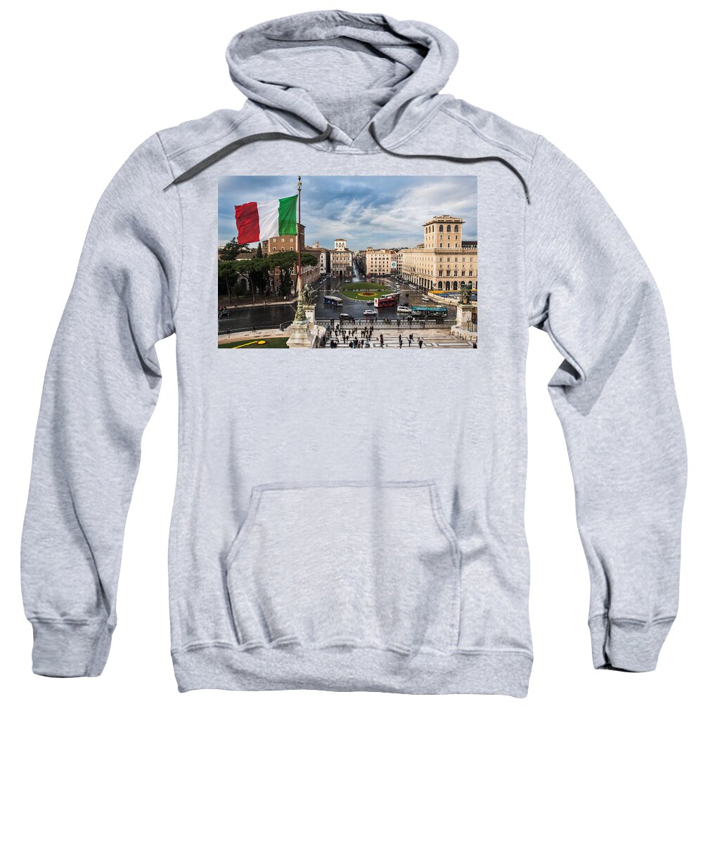 Europe Sweatshirt featuring the photograph Piazza Venezia by John Wadleigh