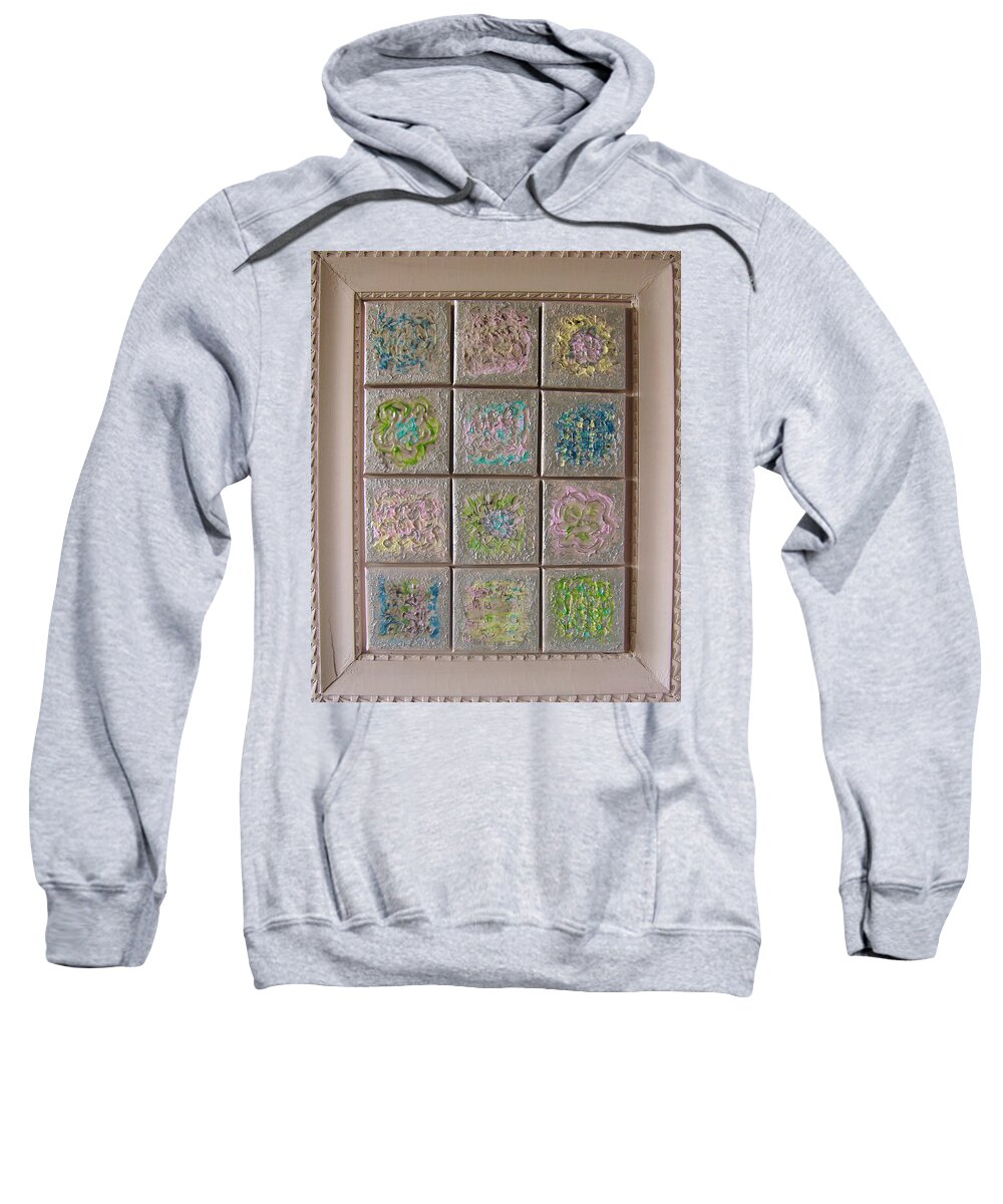 Abstract Paintings Strcutured Flower Sweatshirt featuring the painting Pic2pic - Rose by KUNST MIT HERZ Art with heart