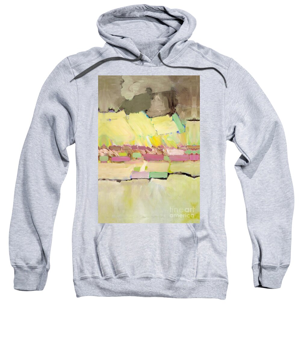Landscape Sweatshirt featuring the painting Pink and Yellow by Allan P Friedlander