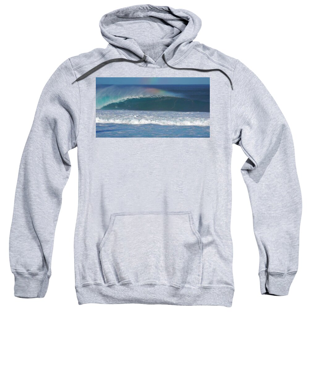 Pipeline Sweatshirt featuring the photograph Pipeline Anuenue by Kevin Smith