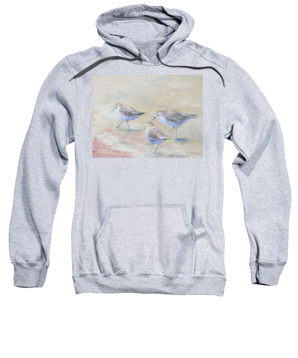 Sandpipers Sweatshirt featuring the painting Pipers Three by Susan Richardson