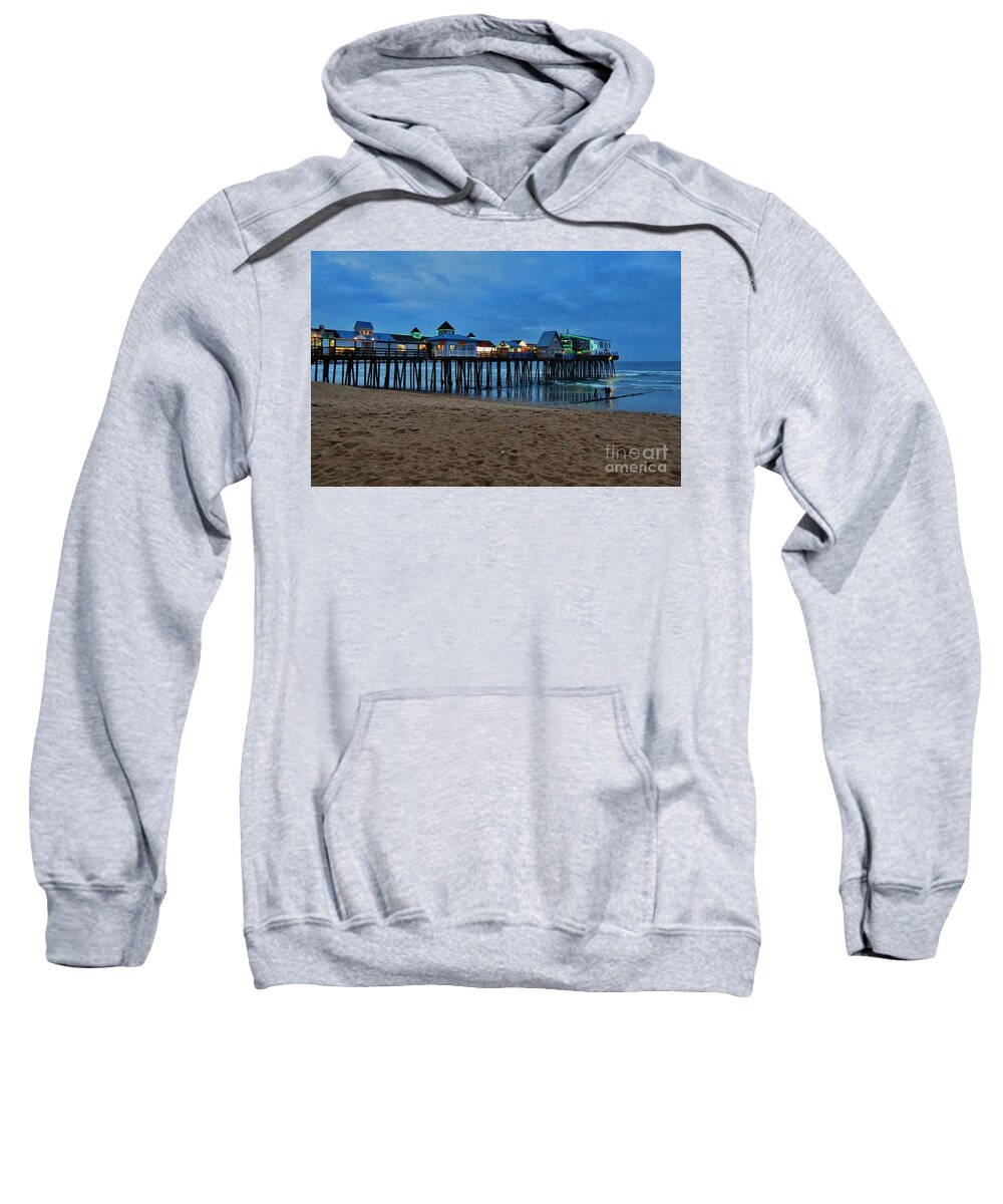 Maine Sweatshirt featuring the photograph Playful Pier by Karin Pinkham