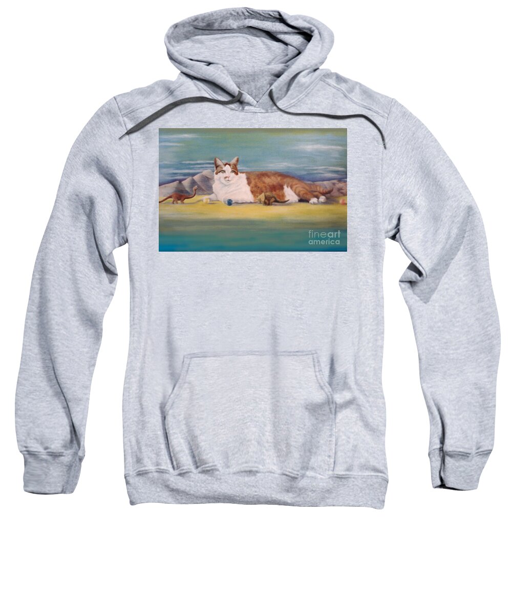 Cat Sweatshirt featuring the painting Playland by Mary Ann Leitch
