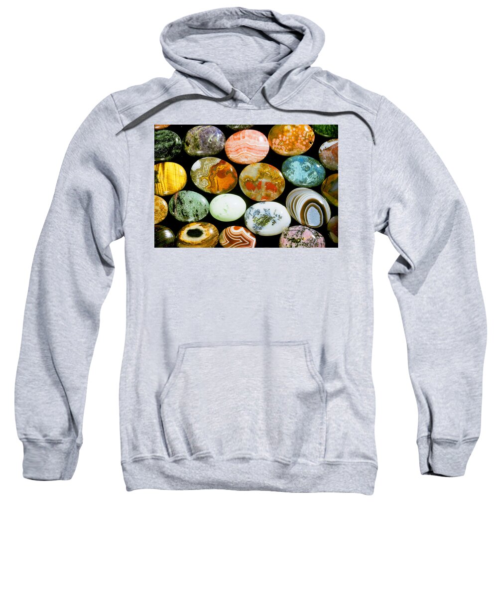 Agate Sweatshirt featuring the photograph Polished Stones by Louise K Broman