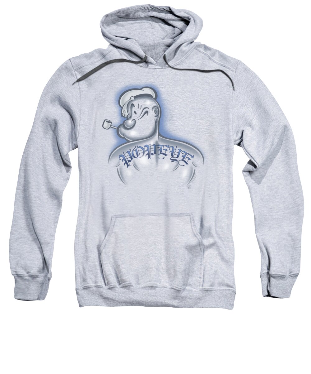 Popeye Sweatshirt featuring the digital art Popeye - Back Tat by Brand A