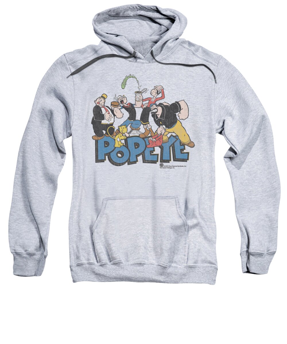 Popeye Sweatshirt featuring the digital art Popeye - The Gang by Brand A