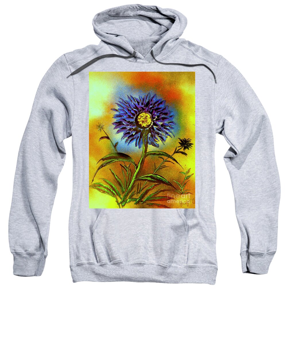 Painting Sweatshirt featuring the painting Purple Petals by Greg Moores
