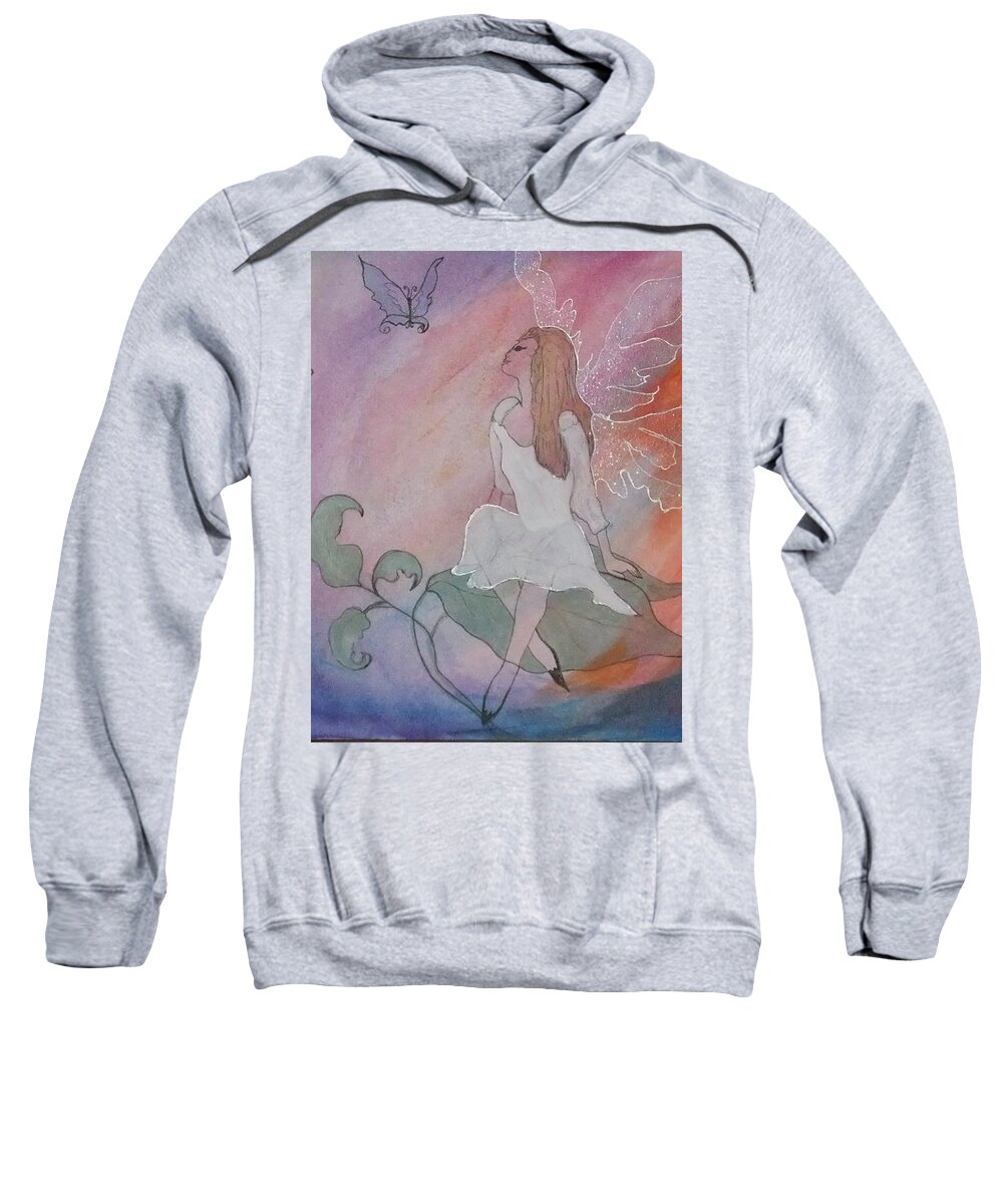 Watercolour Sweatshirt featuring the painting Rainbow Butterfly Fairy by Lynne McQueen