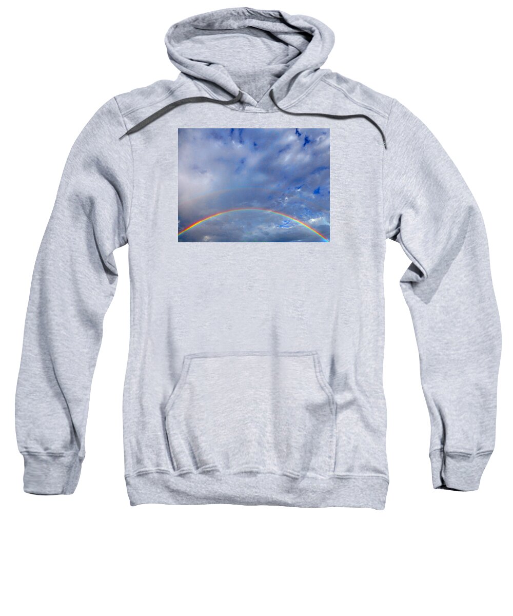 Clouds Sweatshirt featuring the photograph Rainbow Morning by Claudia Goodell