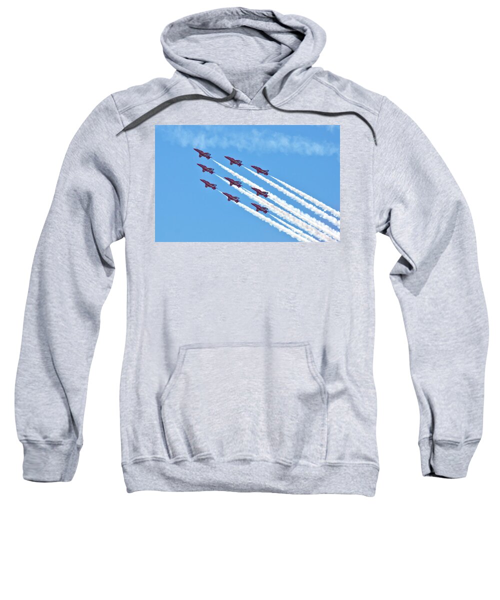 Raf Sweatshirt featuring the photograph Red Arrows 4 by Scott Carruthers