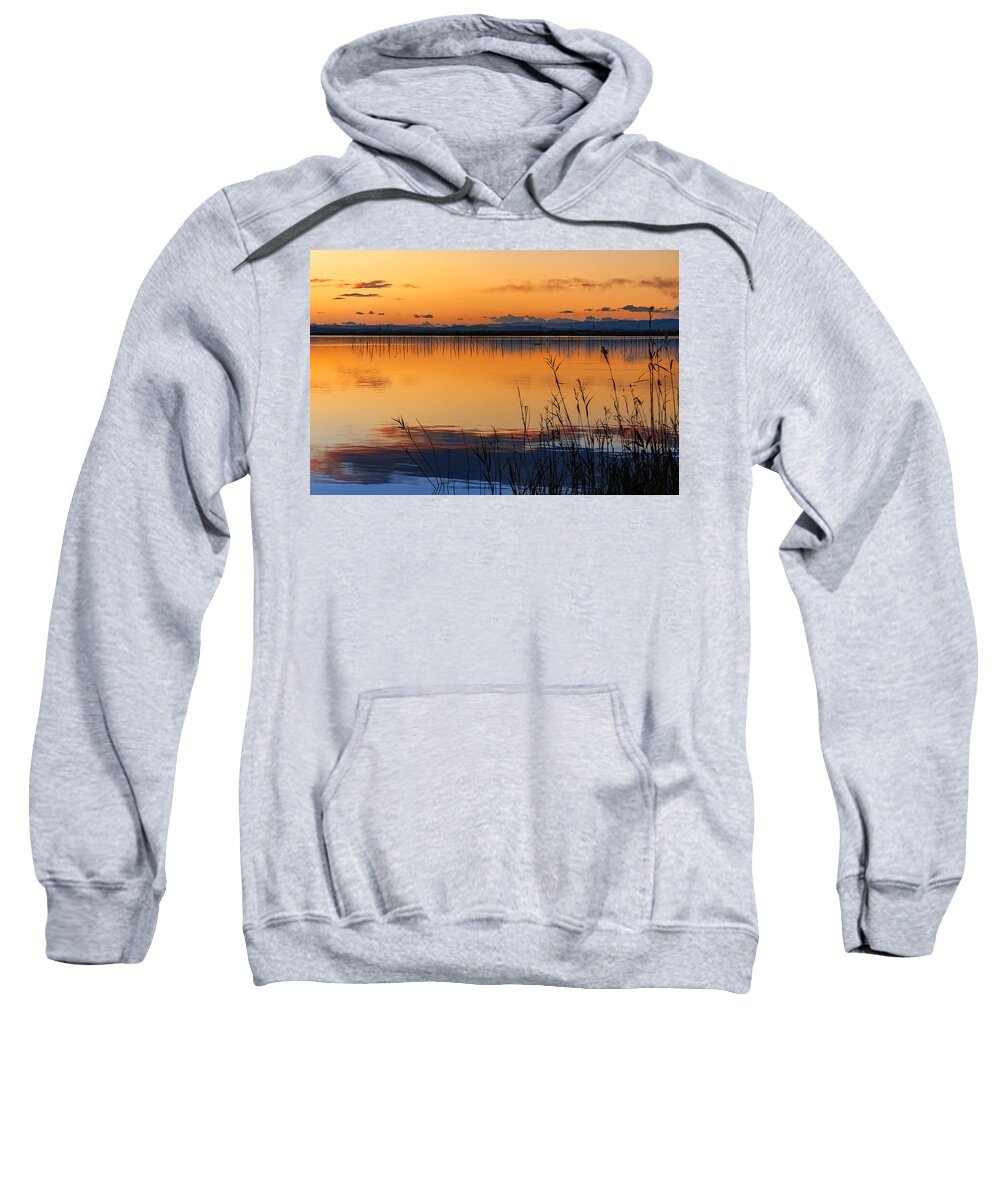 Reflections Sweatshirt featuring the photograph Red Sunset. Valencia by Juan Carlos Ferro Duque