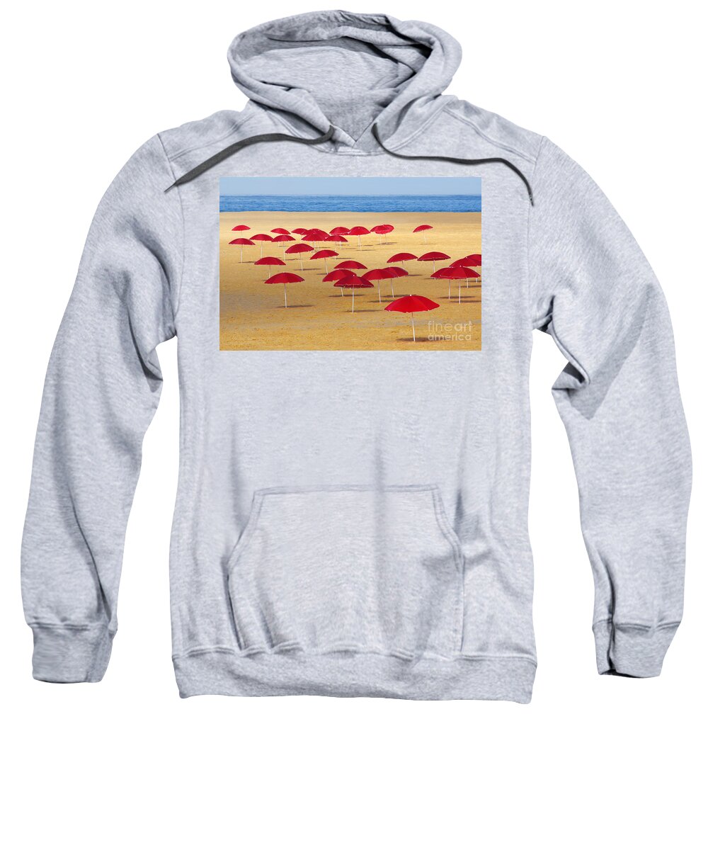 Abstract Sweatshirt featuring the photograph Red Umbrellas by Carlos Caetano