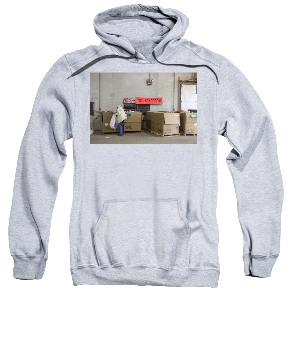 Woman Sweatshirt featuring the photograph Reduce Reuse Recyle by Valerie Collins
