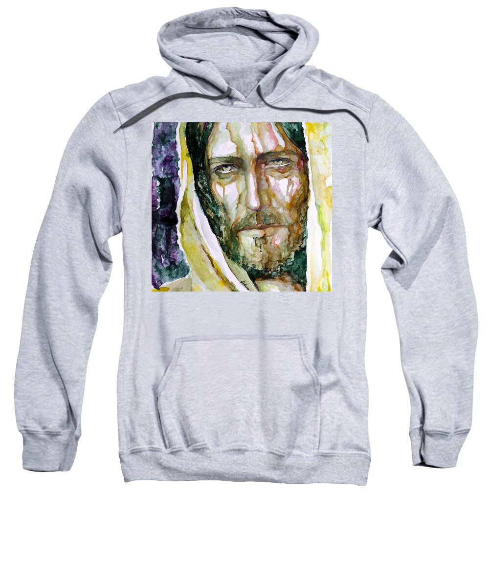 Jesus Sweatshirt featuring the painting Remember the Time ll by Laur Iduc