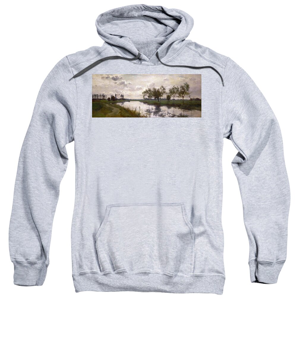 Alfred Parsons Sweatshirt featuring the painting River and Towpath by Alfred Parsons